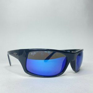 Maui Jim Sunglasses MJ202-02 Peahi Black Wrap Rectangular Frames 3289c